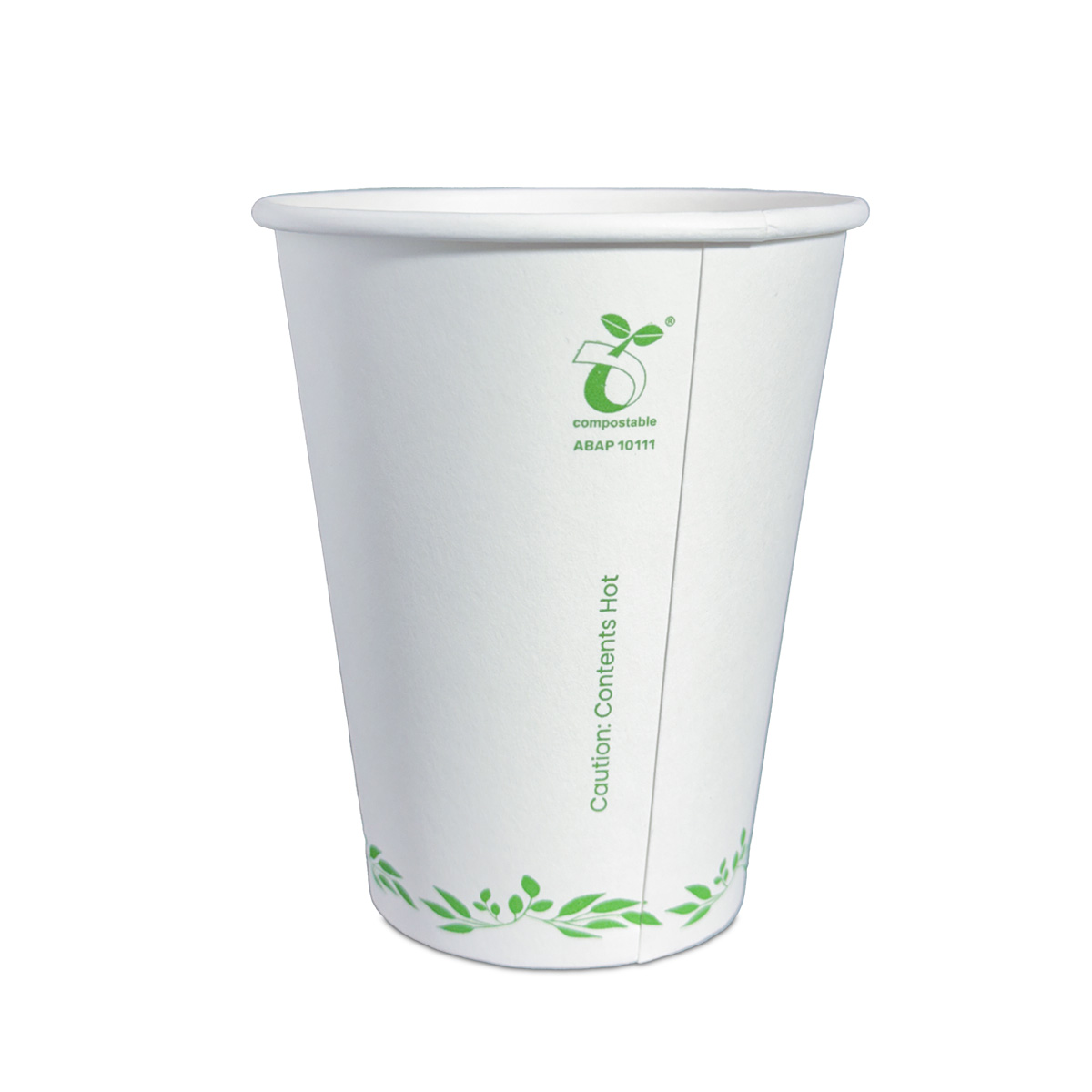 12oz PLA Single Wall Coffee Cup White | ECO friendly | Natural Green ...