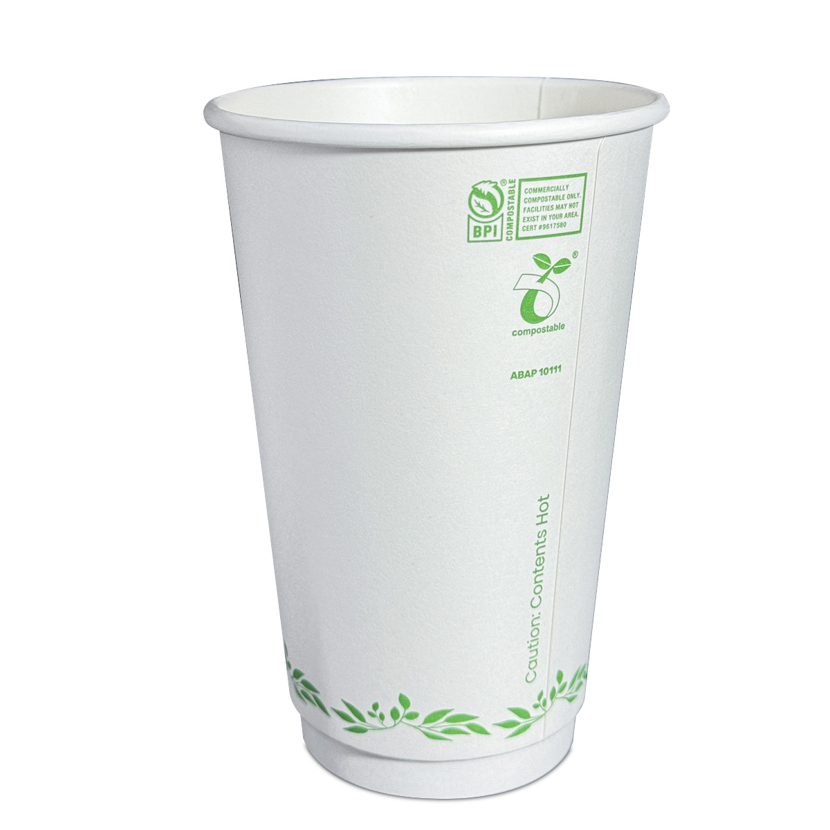 16oz PLA Double Wall Coffee Cup White | ECO friendly | Natural Green ...