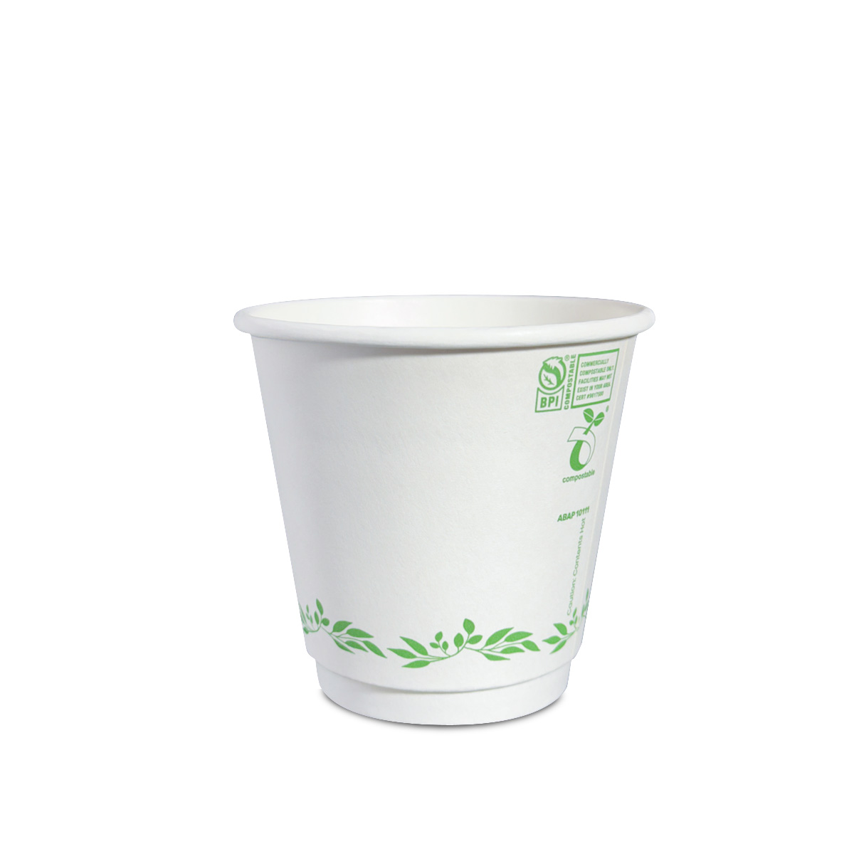 8oz PLA Double Wall Coffee Cup White | ECO friendly | Natural Green ...