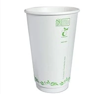 12oz PLA Double Wall Coffee Cup White | ECO friendly | Natural Green ...